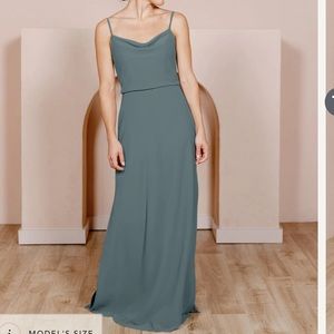 Revelry skye chiffon eucalyptus dress